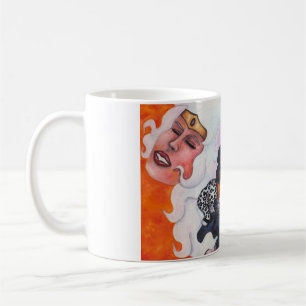 Watercolor cupid riding cat Mother Goddess dream A Coffee Mug