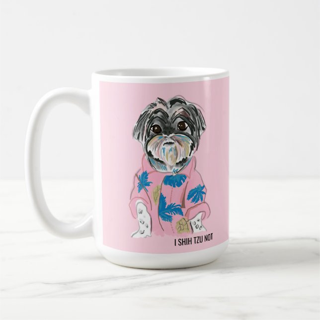 WATERCOLOR CUSTOM DOG SHIHTZU ADD YOUR OWN COFFEE MUG (Left)