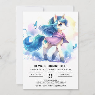 Watercolor Custom Horse Birthday Invitation
