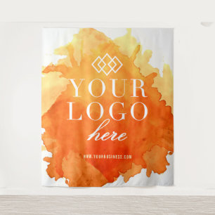 Watercolor Custom Logo Trade Show Event Backdrop Tapestry