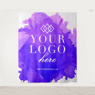 Watercolor Custom Logo Trade Show Event Backdrop Tapestry