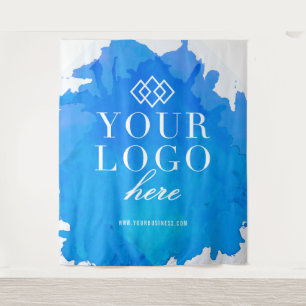 Watercolor Custom Logo Trade Show Event Backdrop Tapestry