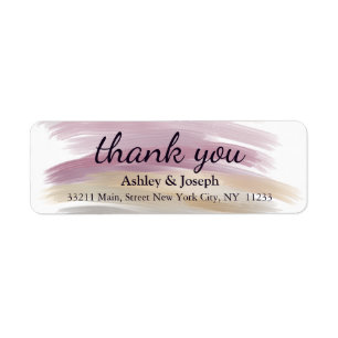 Watercolor Custom Monogram Thank You Return Address Label