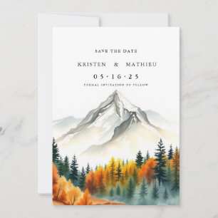 Watercolor Custom Mountain Save The Date