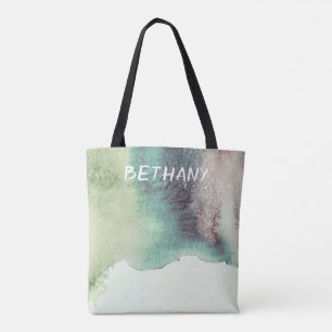 watercolor custom personalised stylish tote bag