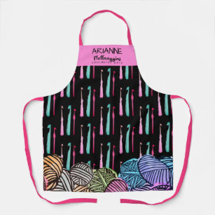 Watercolor cut-outs yarn crochet hook craft show apron