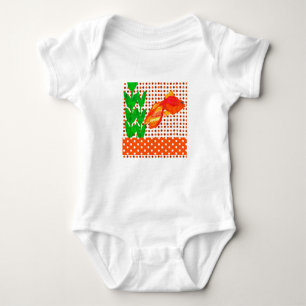 Watercolor Cute Aquatic Tropicl Fish Baby Bodysuit