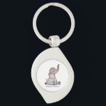 Watercolor Cute Baby Elephant With Blush & Flowers Key Ring<br><div class="desc">Watercolor cute and happy baby elephant with blush,  tiny flowers and positive words "Cuteness Overload". Elephant is a favourite animal of many people.This design is for elephant lovers. Customise it easily with different word,  background colour or just enjoy as it is. :)</div>