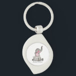Watercolor Cute Baby Elephant With Blush & Flowers Key Ring<br><div class="desc">Watercolor cute and happy baby elephant with blush,  tiny flowers and positive words "Cuteness Overload". Elephant is a favourite animal of many people.This design is for elephant lovers. Customise it easily with different word,  background colour or just enjoy as it is. :)</div>