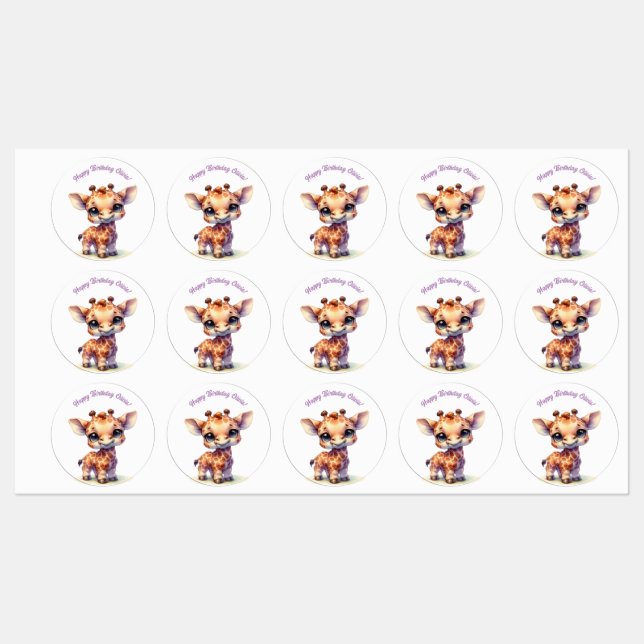 Watercolor cute baby giraffe (Sheet)