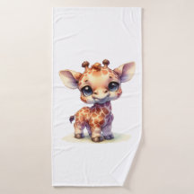 Watercolor cute baby giraffe