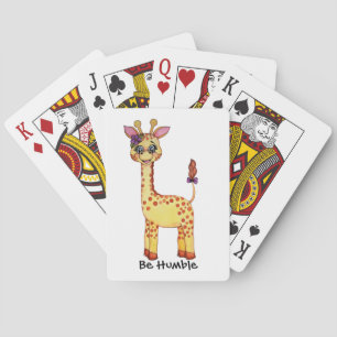 Watercolor Cute Baby Giraffe Playing Cards