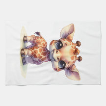 Watercolor cute baby giraffe