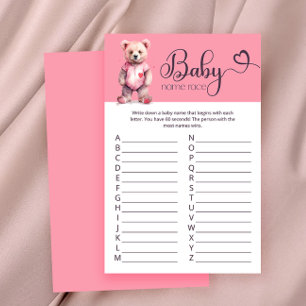 Watercolor cute bear Baby Shower game