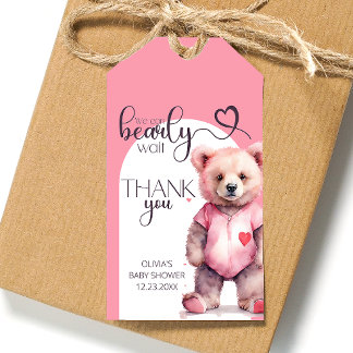 Watercolor cute bear Baby Shower Thank you Gift Tags