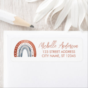 Watercolor Cute Boho Rainbow Return Address Labels