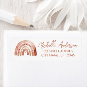Watercolor Cute Boho Rainbow Return Address Labels