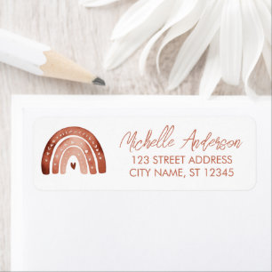 Watercolor Cute Boho Rainbow Return Address Labels
