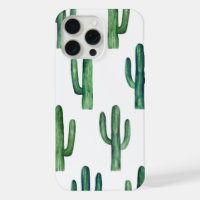 Watercolor cute cactus pattern. Greenery botanical