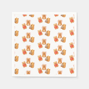 Watercolor Cute Capy Capybara Napkin