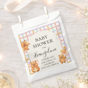 Watercolor Cute Capybara Baby Shower Favour Bag