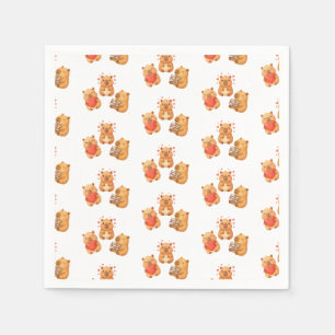 Watercolor Cute Capybara Napkin