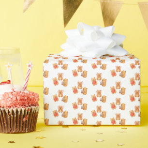 Watercolor Cute Capybara Wrapping Paper