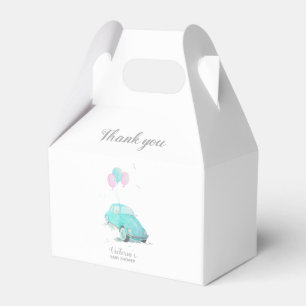 Watercolor Cute Car Baby Shower Boy Favour Box 🚗