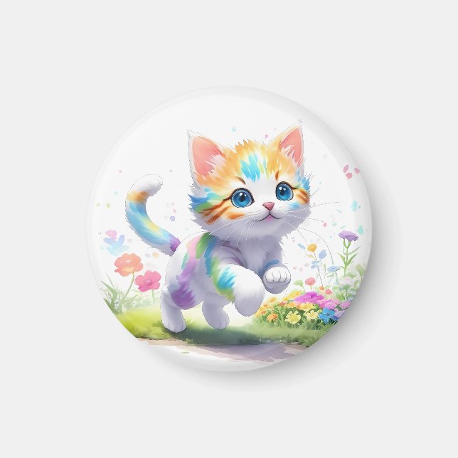 Watercolor Cute cat  Magnet (Front)