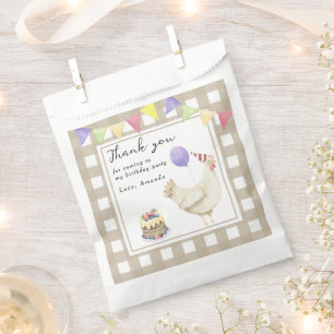 Watercolor Cute Chick 1st birthday thank you Favour Bag