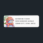 Watercolor cute Christmas snowman. Winter holiday Return Address Label<br><div class="desc">Christmas address label with watercolor cute snowman for winter holiday.</div>