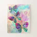 Watercolor - Cute Colourful Butterflies Jigsaw Puzzle<br><div class="desc">Cute Colourful Butterflies - watercolor</div>
