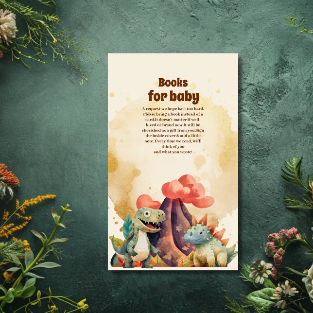 Watercolor Cute Dinosaur Books for Baby Enclosure Card (Creator Uploaded)