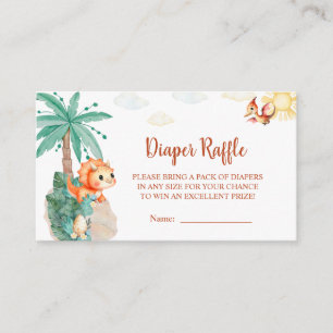 Watercolor Cute Dinosaur Boy Baby Shower Enclosure Card