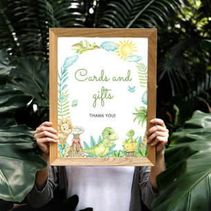 Watercolor Cute Dinosaur Cards and Gifts Poster
