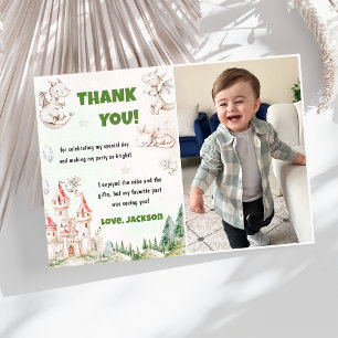 Watercolor Cute Dragon  Birthday Thank You Card