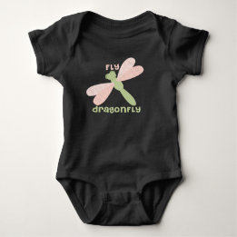 Watercolor cute dragonfly baby bodysuit