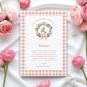 watercolor cute  Duckling Pink Baby Shower Thank You Card