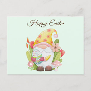 Watercolor Cute Easter Gnome Postcard
