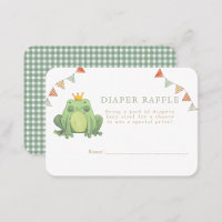 Watercolor Cute Frog Baby Shower Diaper Raffle