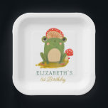 Watercolor Cute Frog birthday Paper Plate<br><div class="desc">Watercolor Cute Frog birthday</div>