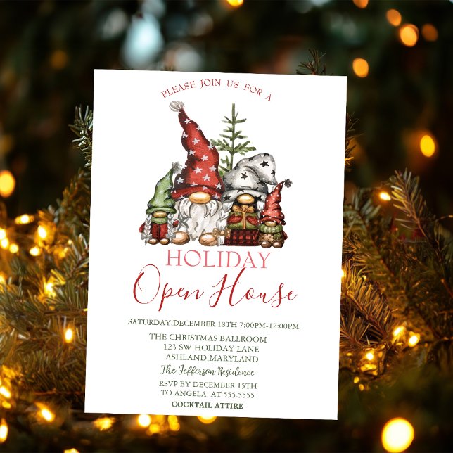 Watercolor Cute Gnomes Family Open House    Invitation (Creator Uploaded)