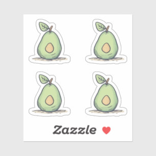 Watercolor Cute Green Pear