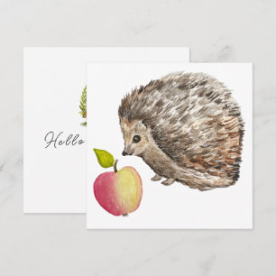 Watercolor cute hedgehog and apple throw pillow