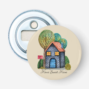 Watercolor Cute Home Sweet Home Art Bottle Opener