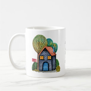 Watercolor Cute Home Sweet Home Art Coffee Mug