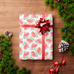 Watercolor Cute Kawaii Watermelon Wrapping Paper
