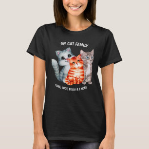 Watercolor Cute Kitten Colourful Cats T-Shirt
