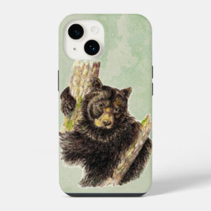 Watercolor Cute Little Black Bear Animal Art iPhone 14 Case