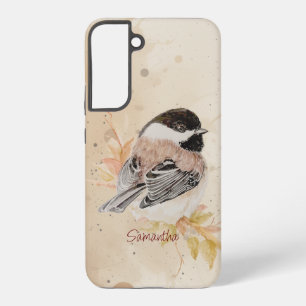 Watercolor Cute Little Chickadee Bird Art Samsung Galaxy Case